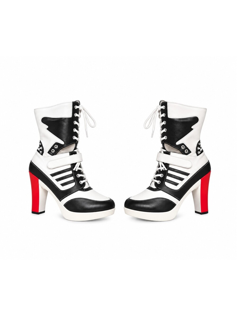 Harley Quinn Inspired Boots | Lace Up High Heel Costume Boots - Size 9